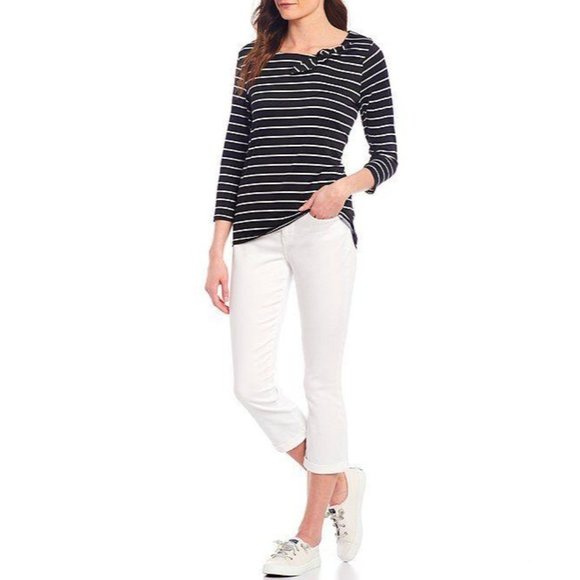 NYDJ Denim - NYDJ Chloe Cuffed White Denim Stretch Jeans Sz 10